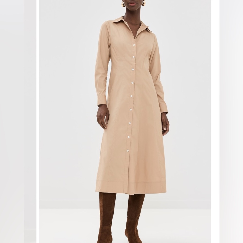 NWT VERONICA BEARD Goldie Khaki midi dress Sz 2